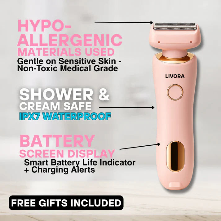 Livora™ SmoothGlide Electric Shaver – Waterproof Hair Removal Electric Razor