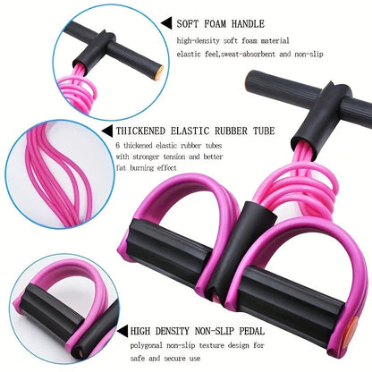 6-Tube PVC Fitness Pedal Rope