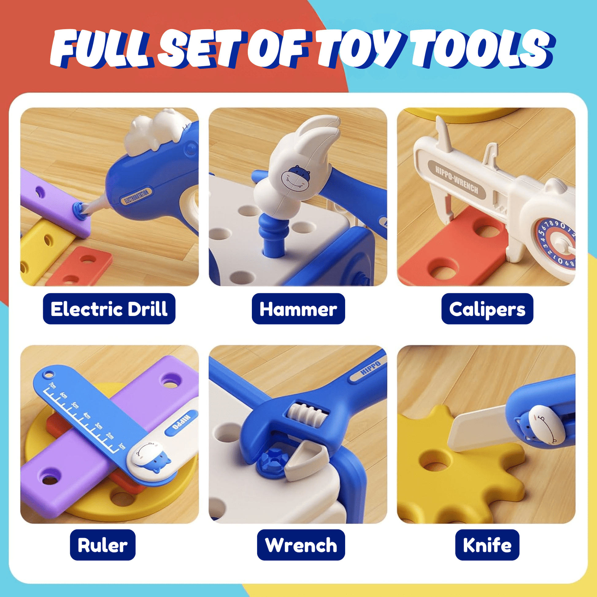 Hippo All - in - one Tool Hub DIY Montessori Tool Box Set - DIYative™
