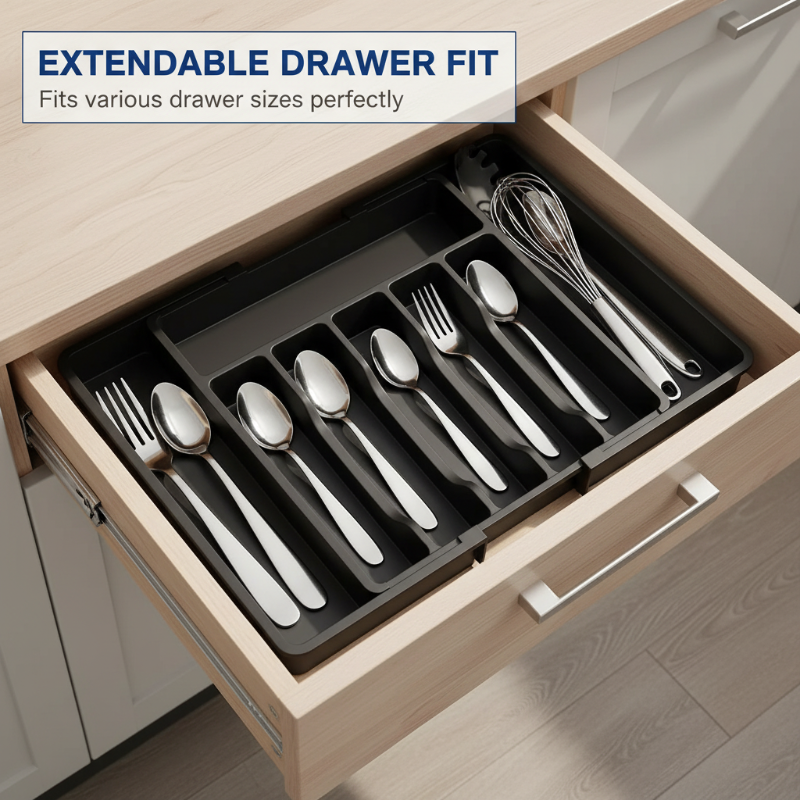 Extendable Storage Extendable Kitchen Cutlery Storage Organizer
